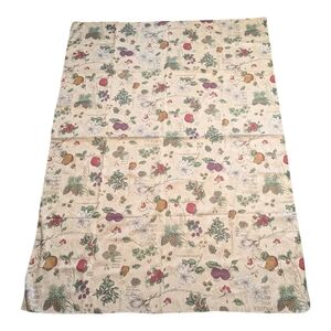 VTG Winter Holiday Floral Fruit Shadow Damask Print Rectangular Cloth Tablecloth